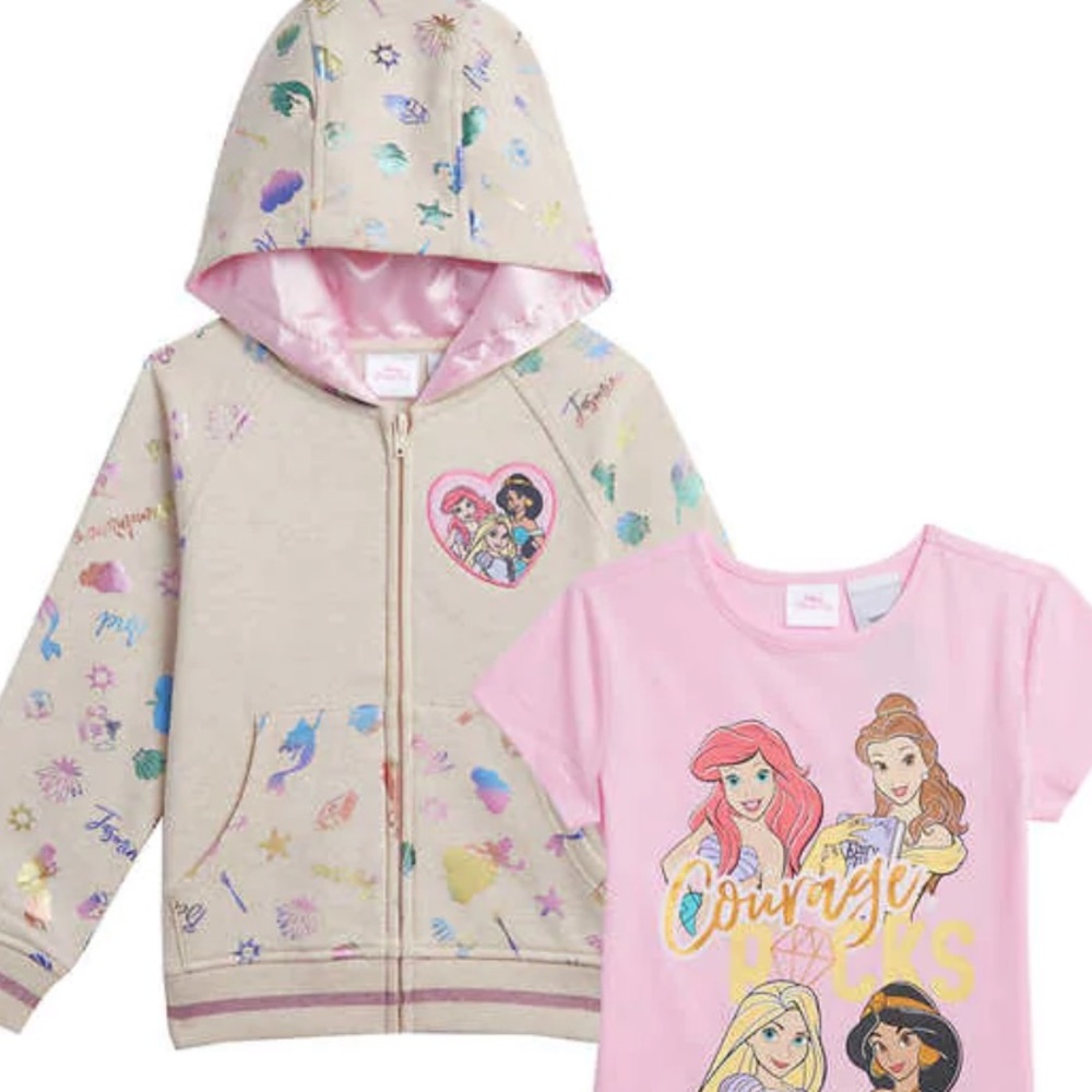 NWT ✨🏷 Size 3T Disney Princess Hoodie & Tee Set